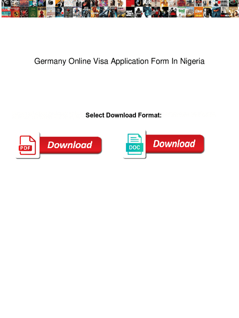 Fillable Online Germany Online Visa Application Form In Nigeria Spec