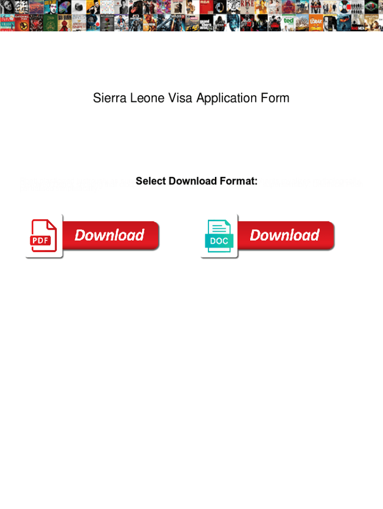Fillable Online Sierra Leone Visa Application Form Sierra Leone Visa 