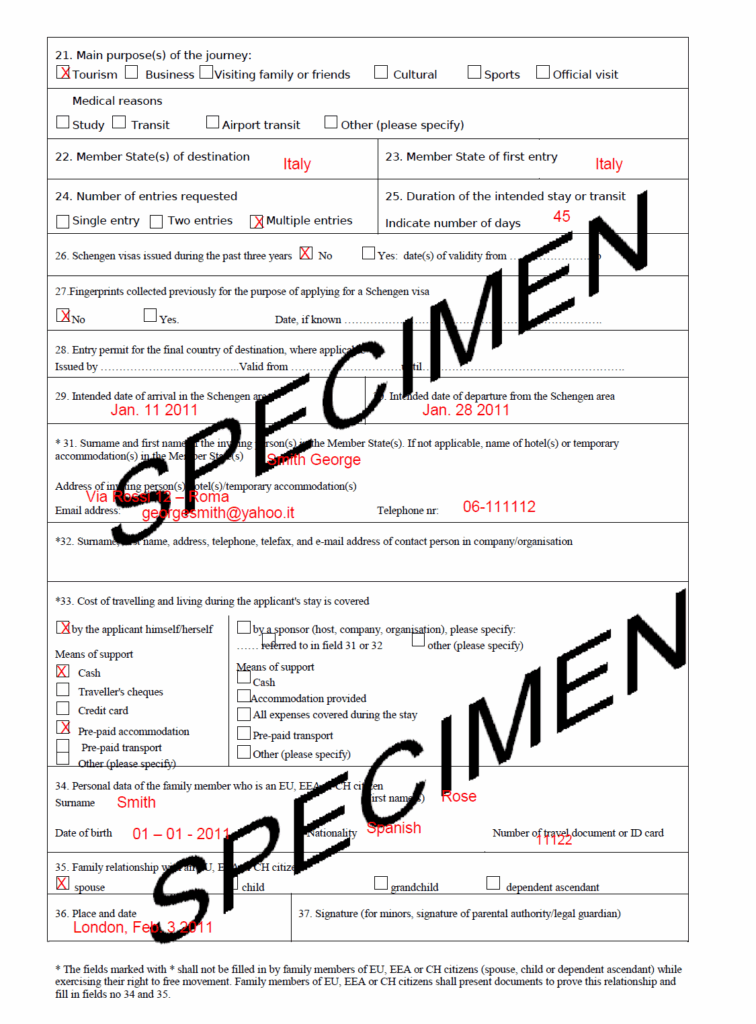 Filled Schengen Visa Application Form 2020 Fill Onlin Vrogue co