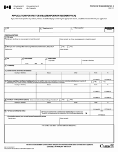 Form IMM5257 Download Fillable PDF Or Fill Online Application For