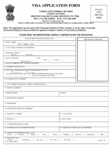 IN Visa Application Form Fill And Sign Printable Template Online US