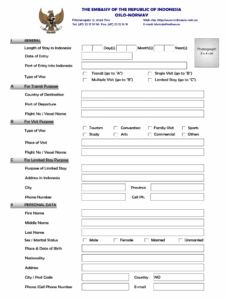 Indonesia Immigration Form Fill Online Printable Fillable Blank