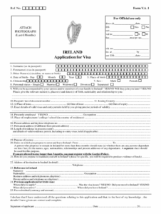 Ireland Visa Application Form Pdf Fill Online Printable Fillable