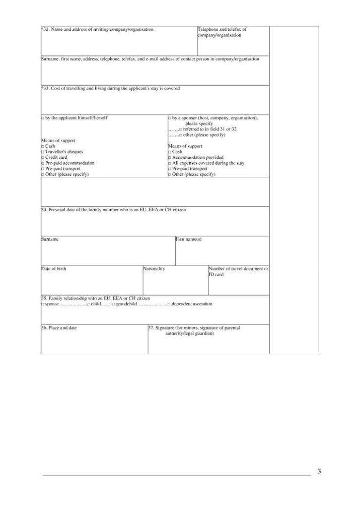 Italy Application Visa Form Fill Out Printable PDF Forms Online