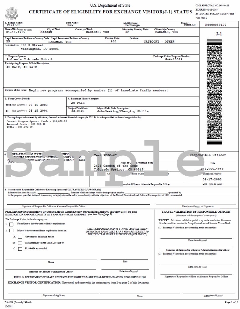  J 1 J 1 Visa DS 2019 Go Abroad USA 