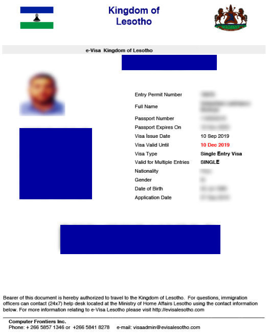 Lesotho E Visa Application For Lesotho Visa Online