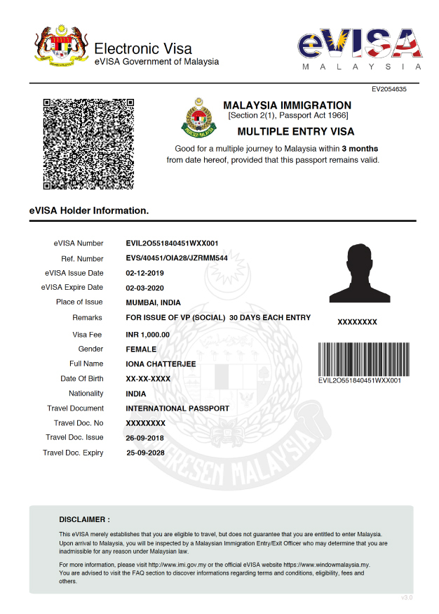 Malaysia Visa Application Form Form