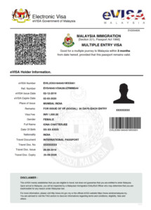 Malaysia Visa Application Form Form