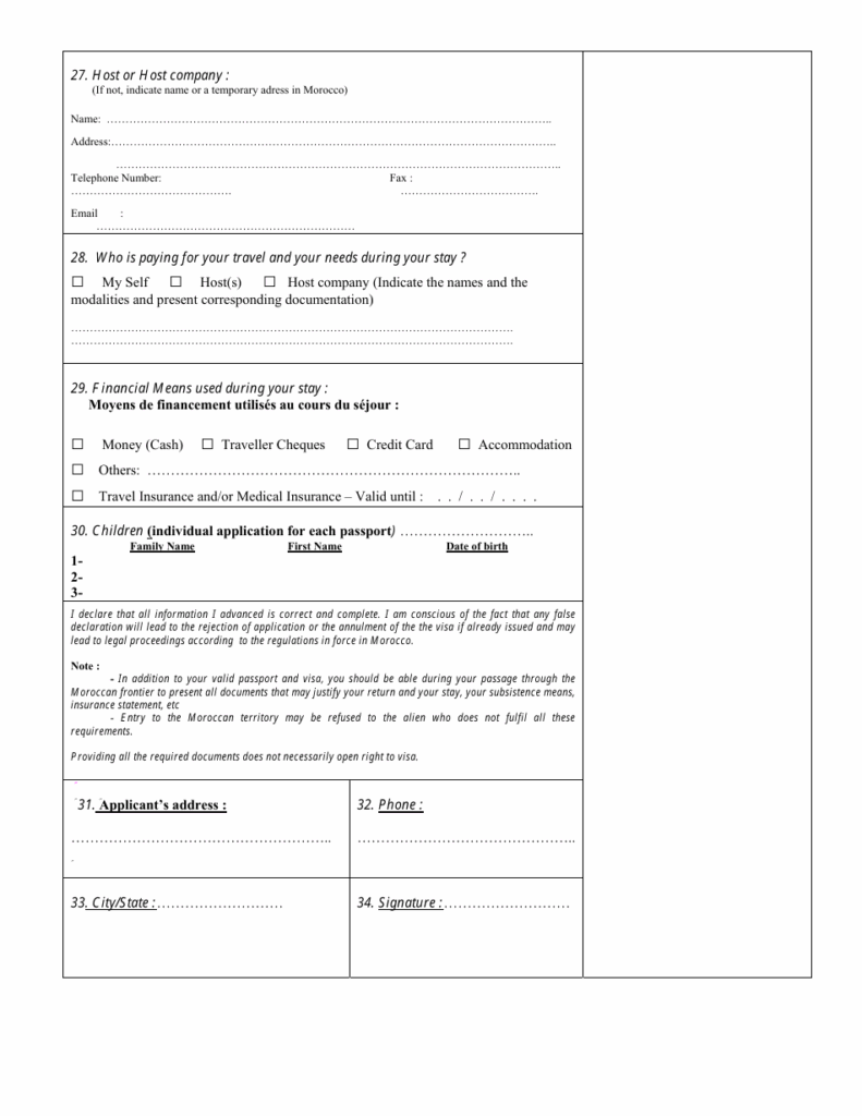 Morocco Morocco Visa Application Form Fill Out Sign Online And 