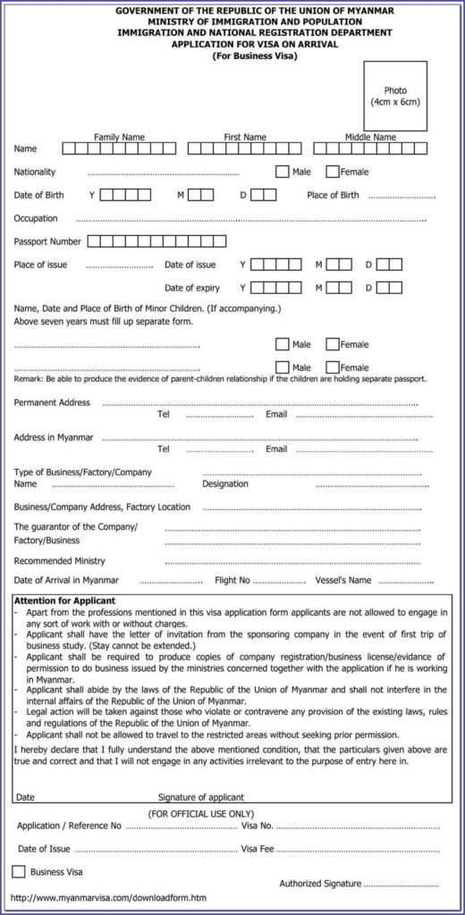 Myanmar Embassy Visa Application Form Form Resume Examples Kw9k4ybQYJ