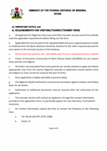 Nigerian Visa Application Form Printable Pdf Download