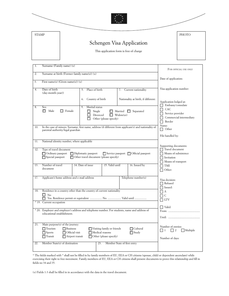 Schengen Visa Application Form Fill Out Sign Online And Download PDF 