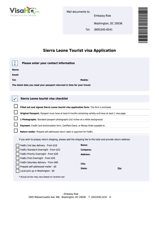 Top 9 Sierra Leone Visa Application Form Templates Free To Download In 