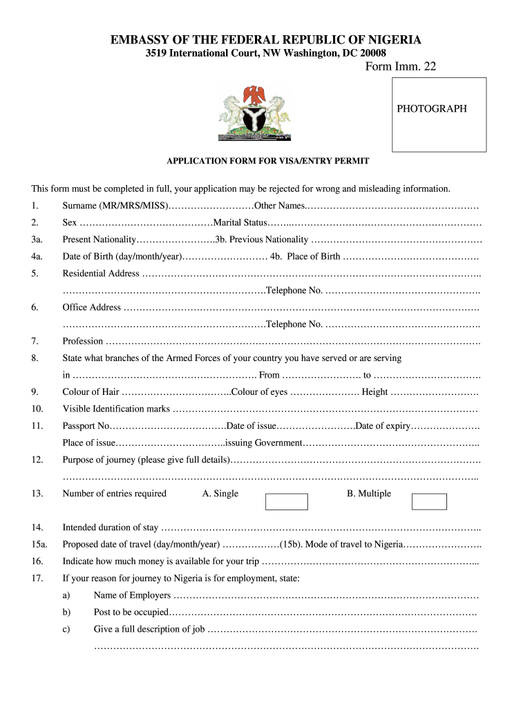 Visa Application Form Fill Out Sign Online DocHub