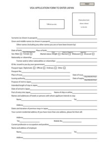 Visa Application Form To Enter Japan Embassy Of Japan In Kenya